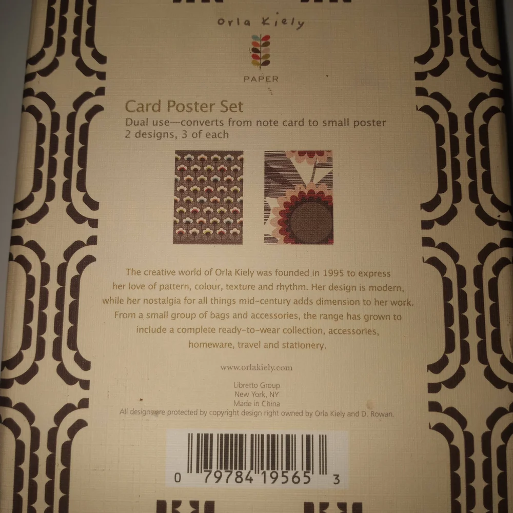 Orla Kiely Floral Notecard Poster Set NIB - Picture 2 of 4